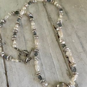 Fresh water pearl and sterling silver necklace